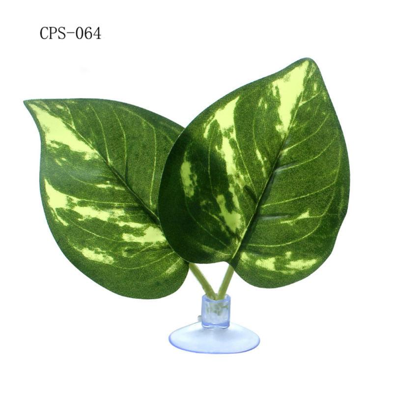 Landscaping Simulation Plant  Leaf With Suction Cup Landscaping Plant For Fish Tank