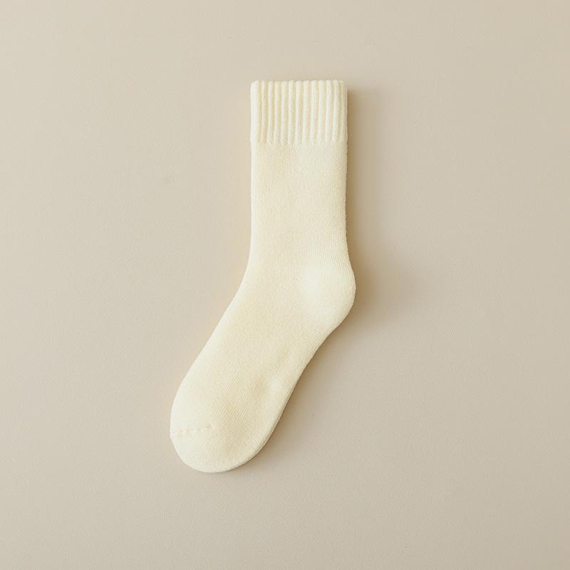 

Женские зимние утолщенные и пушистые носки-кольца, теплые, однотонные, лунные, из хлопка 1 pair кремовый