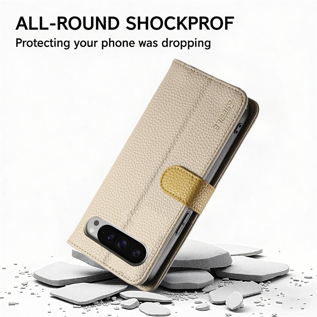 Leather Phone Case for Google Pixel 6-Pixel 9 Series with Coin Pocket, Card Slot, Mirror & Stand – Multiple Colors