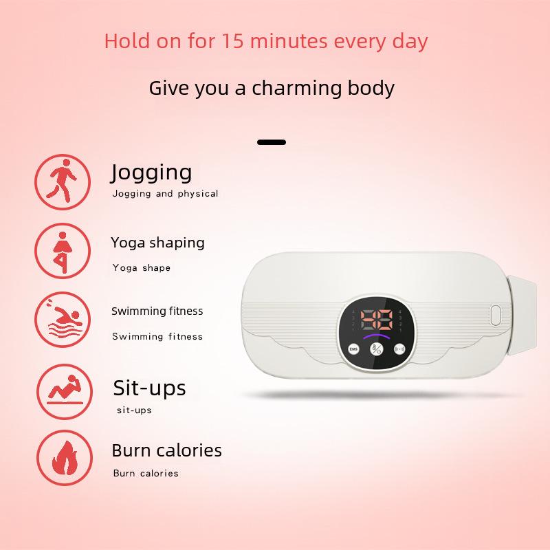 Lazy Fitness EMS Massage & Uterus Warming Belt: Abdominal Massager for Fat Removal & Shaping with Hot Compress