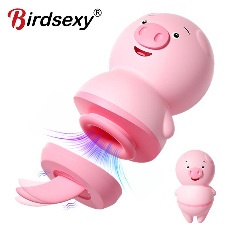 Female Tongue Licking Clitoris Sucking Vibrators Piggy G Spot Vagina Massager Vacuum Stimulator Sex Toys for Women Adults Goods