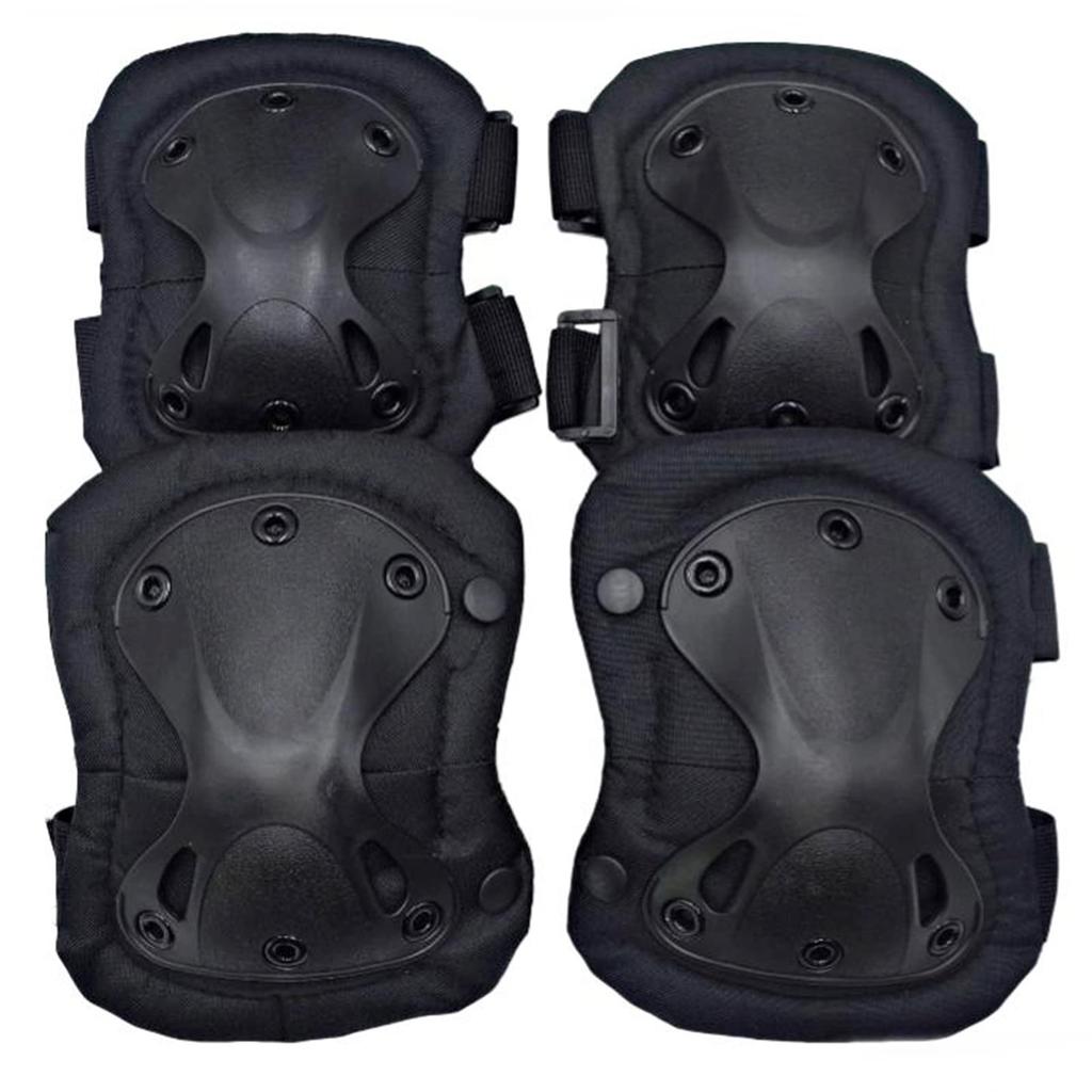 ZERONOWA Airsoft Elbow and Knee Pads for Cycling and Skateboarding Protectors, (Black)