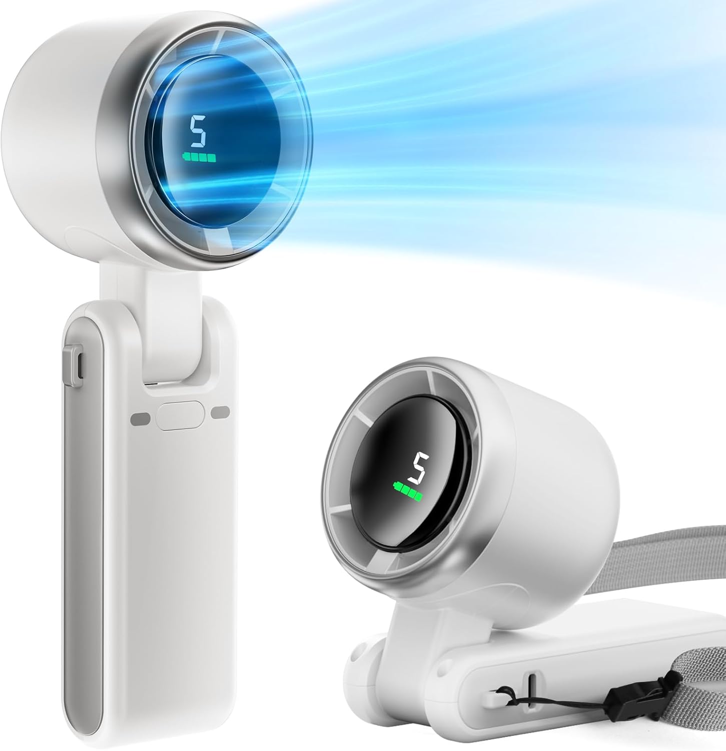 

Мини-вентилятор 10000 мАч, портативный, с шейным подвесом, для улицы, складной на 180 градусов, настольный, мини, ручной, складной, мощный турбо-вентилятор Color белый