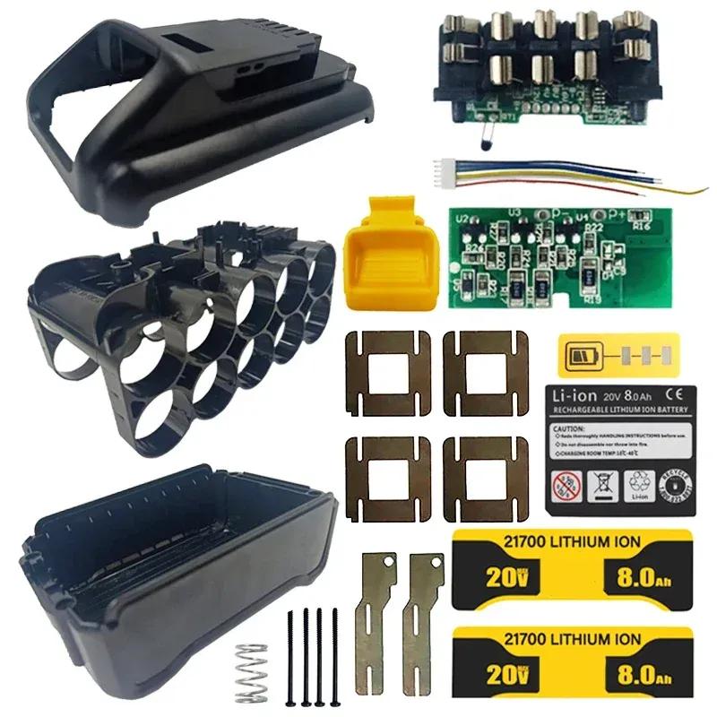 DCB208 Lithium Battery Case 10 X 21700 Storage Box BMS PCBA For Dewalt 18V 20V 8.0Ah Charging Protection Circuit Board Shell