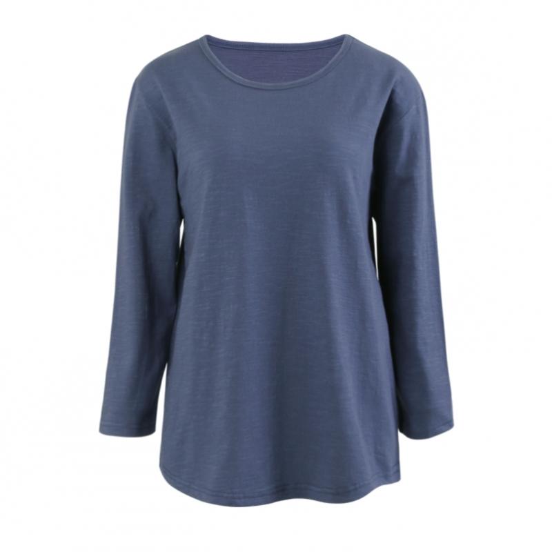 Shop Women S baSic Round Slab Cotton 3 4 Sleeve Tee Dai wSh 1003 Black