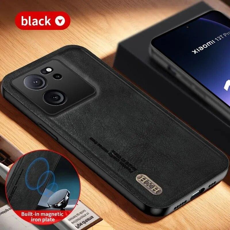 

Чохол для Xiaomi 13T Pro 5G Magnetic Vintage Matte Leather Back Cover Xiomi Mi13T Mi 13 T T13 Soft Edges Full Lens Protect Shell For Xiaomi 13T чорний