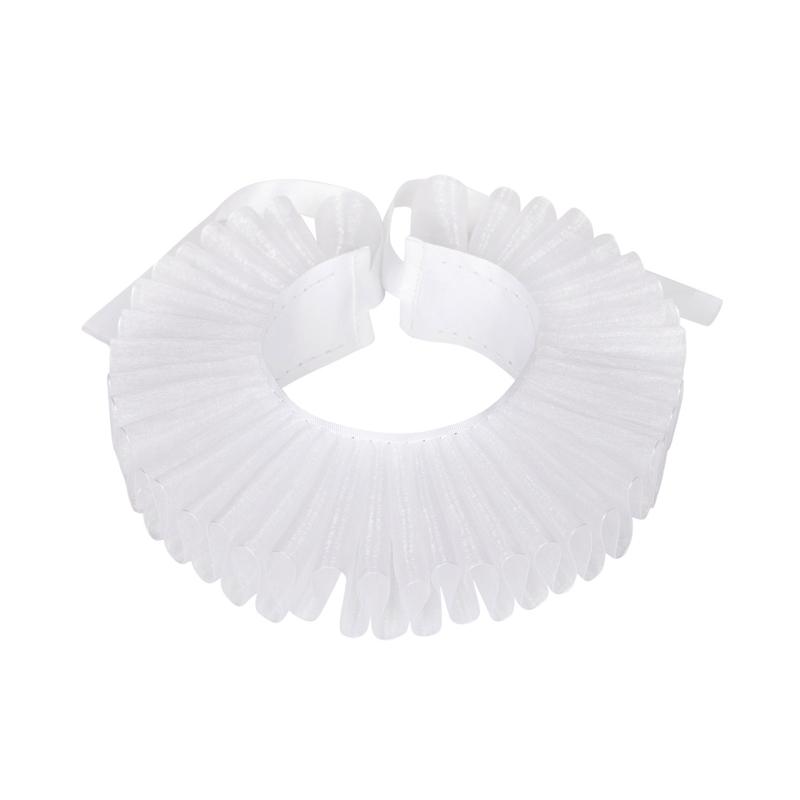 Elizabethan Ruffle Collar White Clown Collar Renaissance Victorian Neck Ruff Halloween for Women Girls