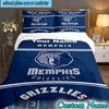Custom Name 3PCS City Grizzlies Bear Logo Bedding Set,Including Duvet Cover And 2pcs Pillowcases Perfect for Bedroom,Dormitory,Fan Christmas Gift