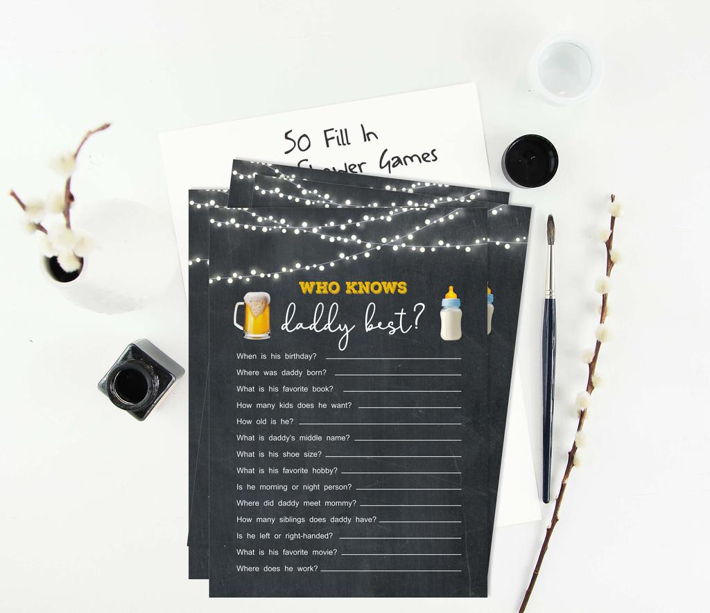 Inkdotpot A Baby Is Brewing Who Knows Daddy BestA  Baby Shower GameA  Cards-FunA  Activity Cards Set Of 50A  Gender Neutral Party