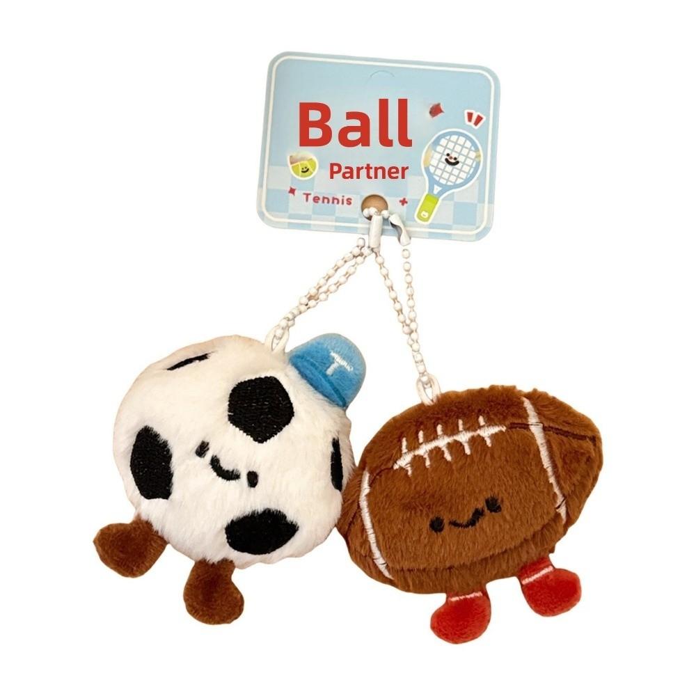2Pcs/set Cute Cartoon Racquet Keychain Plush Racquet Set Doll Pendant Bag Decoration Best Friend Pendant