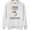 Sweatshirt - English Bulldog - Unisex - Funny Humor - Long Sleeves - Grey