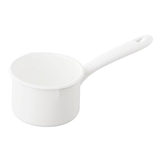 Nichi Nichi Tools Noda Enamel One-handed Pot Milk Pan Gas Fire Only Made in Japan White 10cm YN-M10