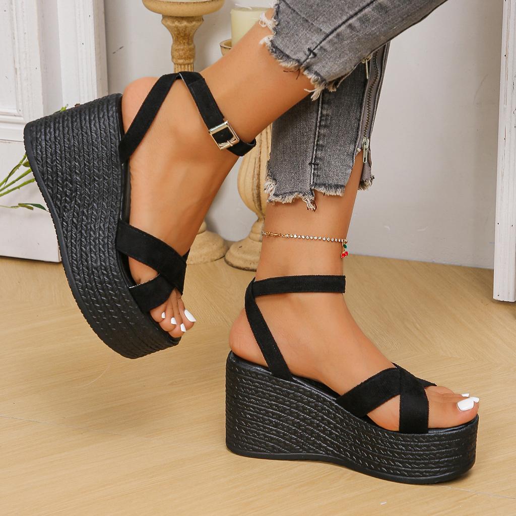 Fashion Women Wedge Sandals Summer New Fashion Platform Buckle Casual Comfortable Walking Sandals Shoes for Women Sandalias De Mujer