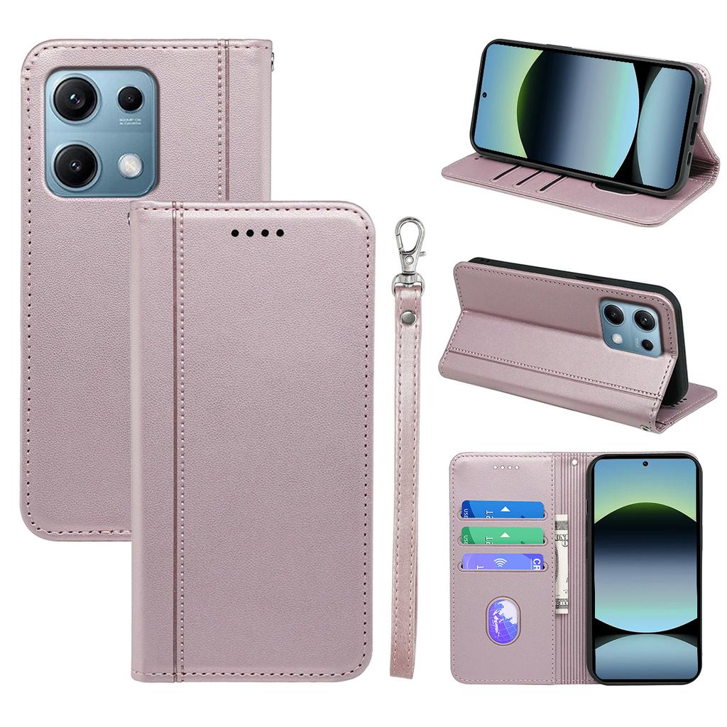 HX01 For Xiaomi Redmi Note 14S 4G Wallet Case Magnetic Closing PU Leather Phone Cover