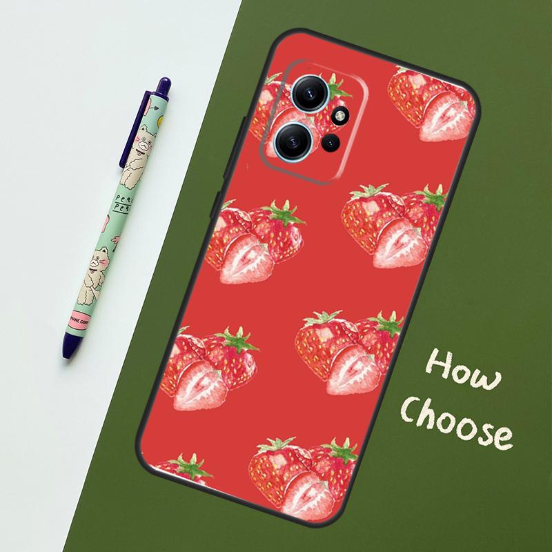 Strawberry Case For Xiaomi Redmi Note 13 10 11 12 14 15 Pro Plus Cover For Redmi 15C 15 14C 10C 12C 13C