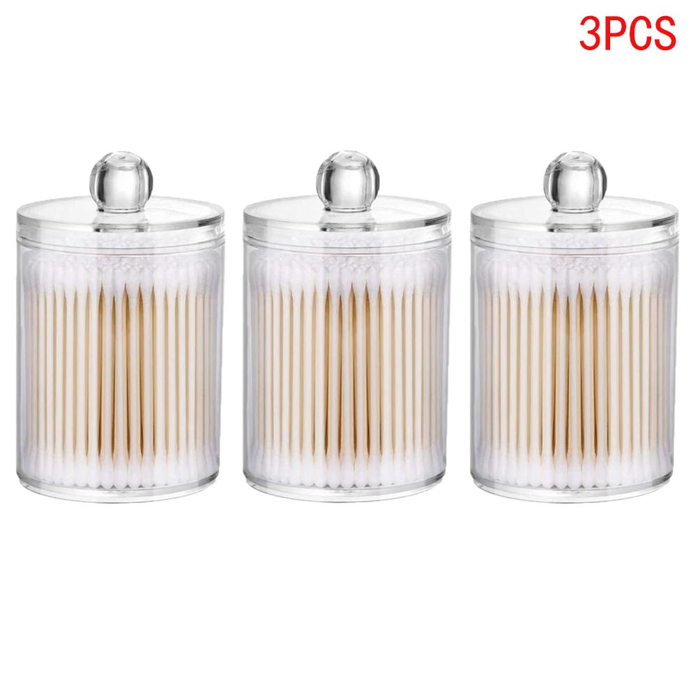 1/2/3/5pcs Makeup Organizer Cosmetic Storage Box Organizador Cotton Swab Holder Cotton Pad Box Clear Plastic with Lid Dust-proof