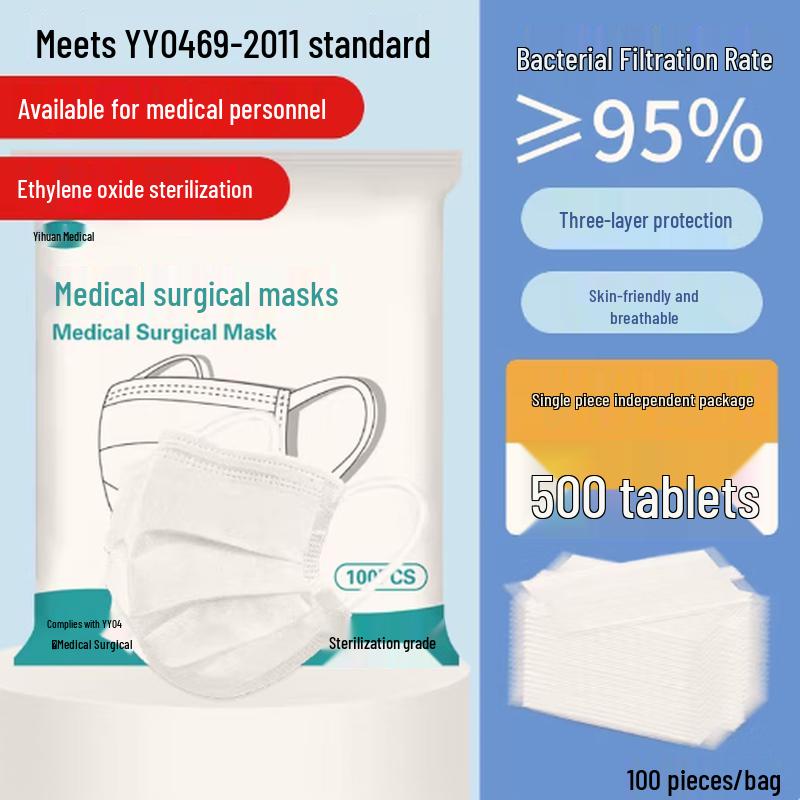Xingduo Disposable Face Masks, White, 500 Count