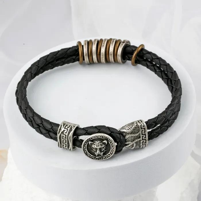 Lion Antique Leather Bracelet SVB-197