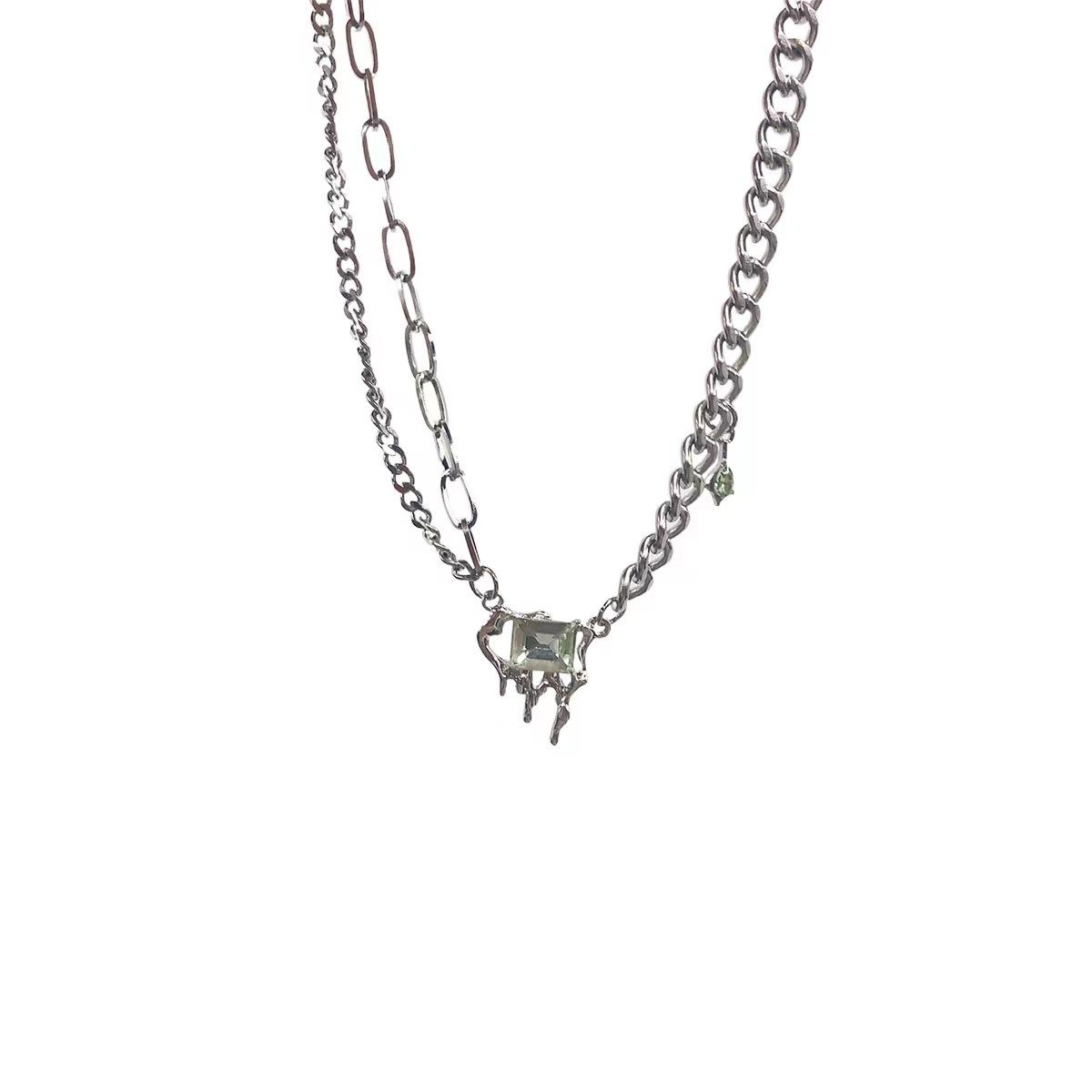 

Ожерелье из титановой стали с кристаллами лавы, новая женская высококачественная дизайнерская цепочка на шею с нишей, цепочка на ключицу, женская летняя цепочка Tide