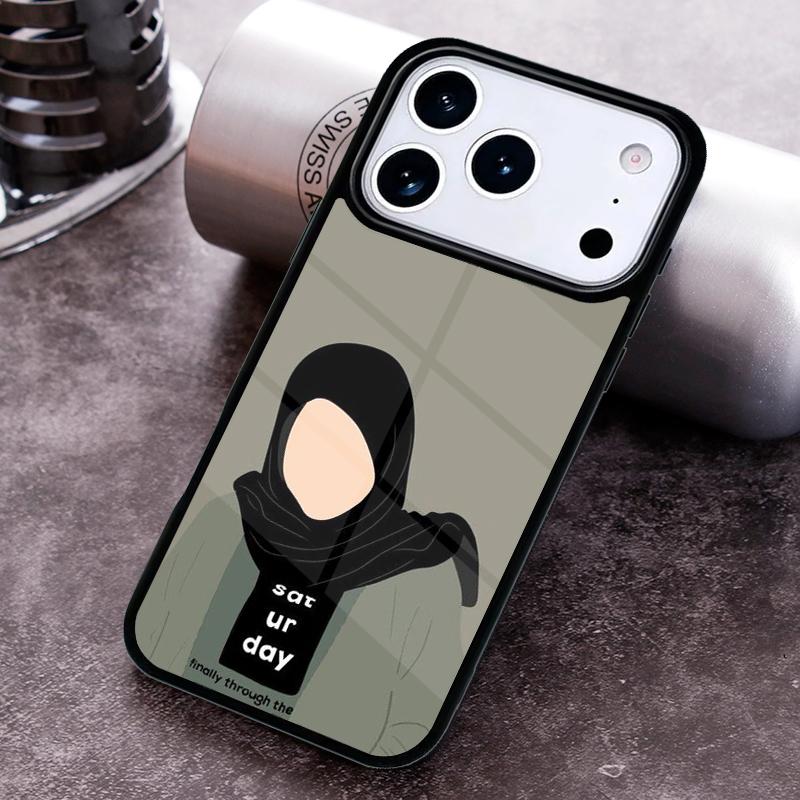 Islamic Muslim Hijabi Girls Phone Case for iPhone 17 16 15 Pro Max Air 14 13 12 11 Plus Shockproof Cover