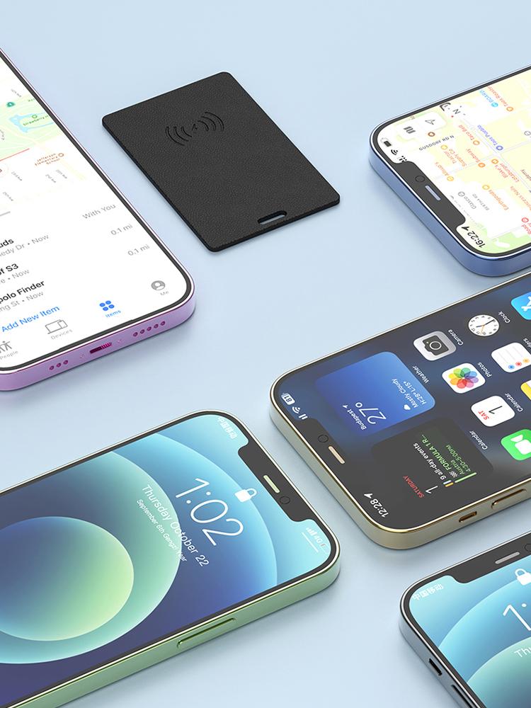 Location Tracking Smart Tag Wireless Charging Ultra-thin Card Works for Find My Wallet Tracker Card for Luggage Purse and More