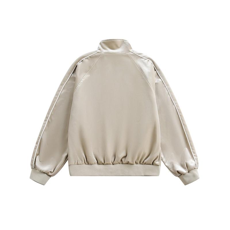 Unisex Oversized Stand Collar Jacket 2026 Casual Outerwear Teens Adults Lightweight Breathable Cotton Blend