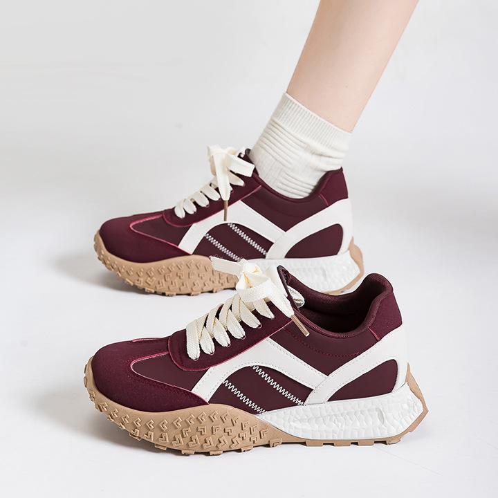 Thick-soled Inner Height-increasing Dad Shoes Women's New Casual Sports Shoes Academy Style Small Versatile German Training Shoes F8867