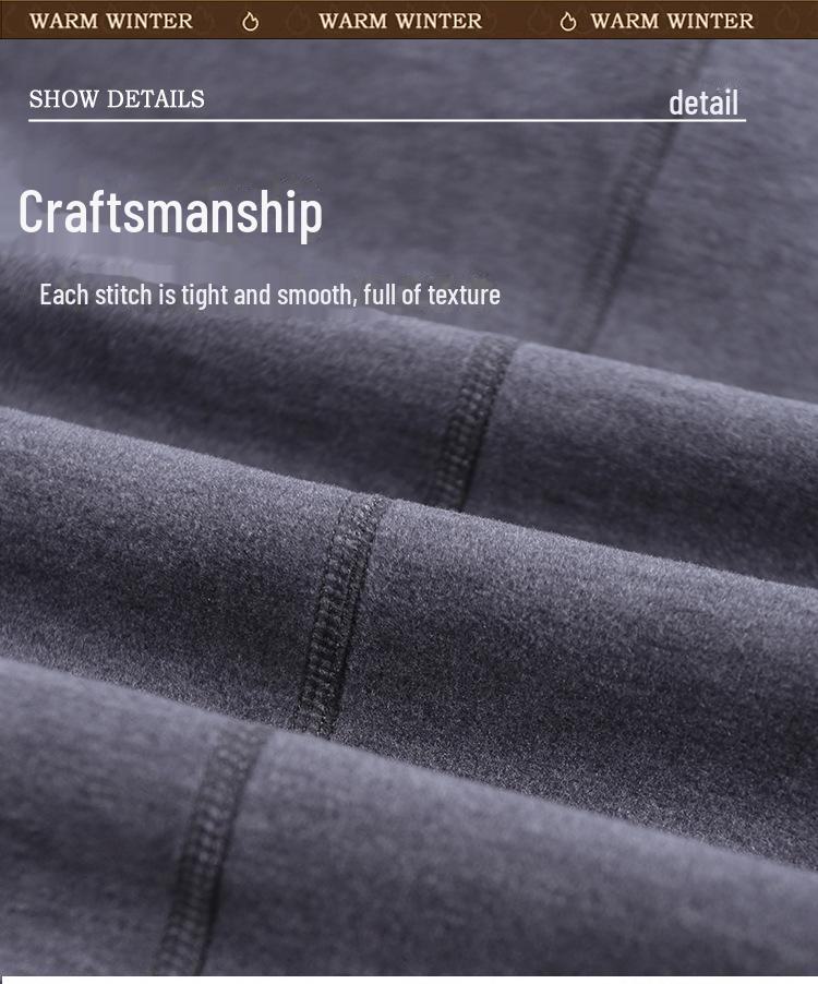 Men's Half-High Collared German Cashmere Thermal Top - Antibacterial, Warm, Versatile Long-Sleeve Shirt.
