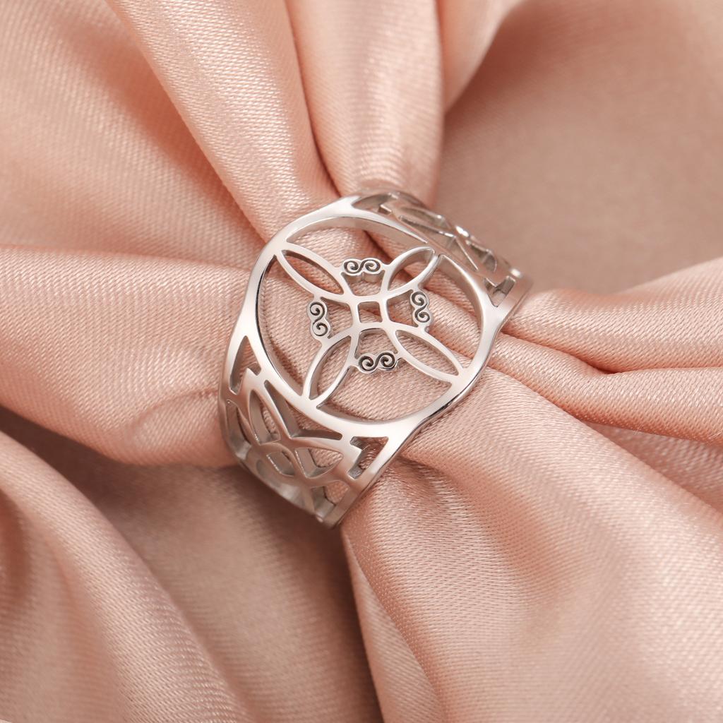 Jeshayuan Hult Heksenod Ring Til Kvinder Keltisk Knude Rustfrit Stål Ring Hekseri Amulet Smykker Gave