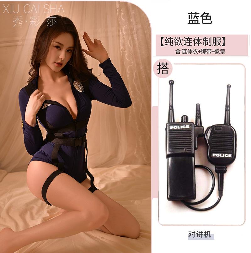 Xiucaisha sexy lingerie sexy nightclub female instructor suit senior sense female police role play qqny uniform