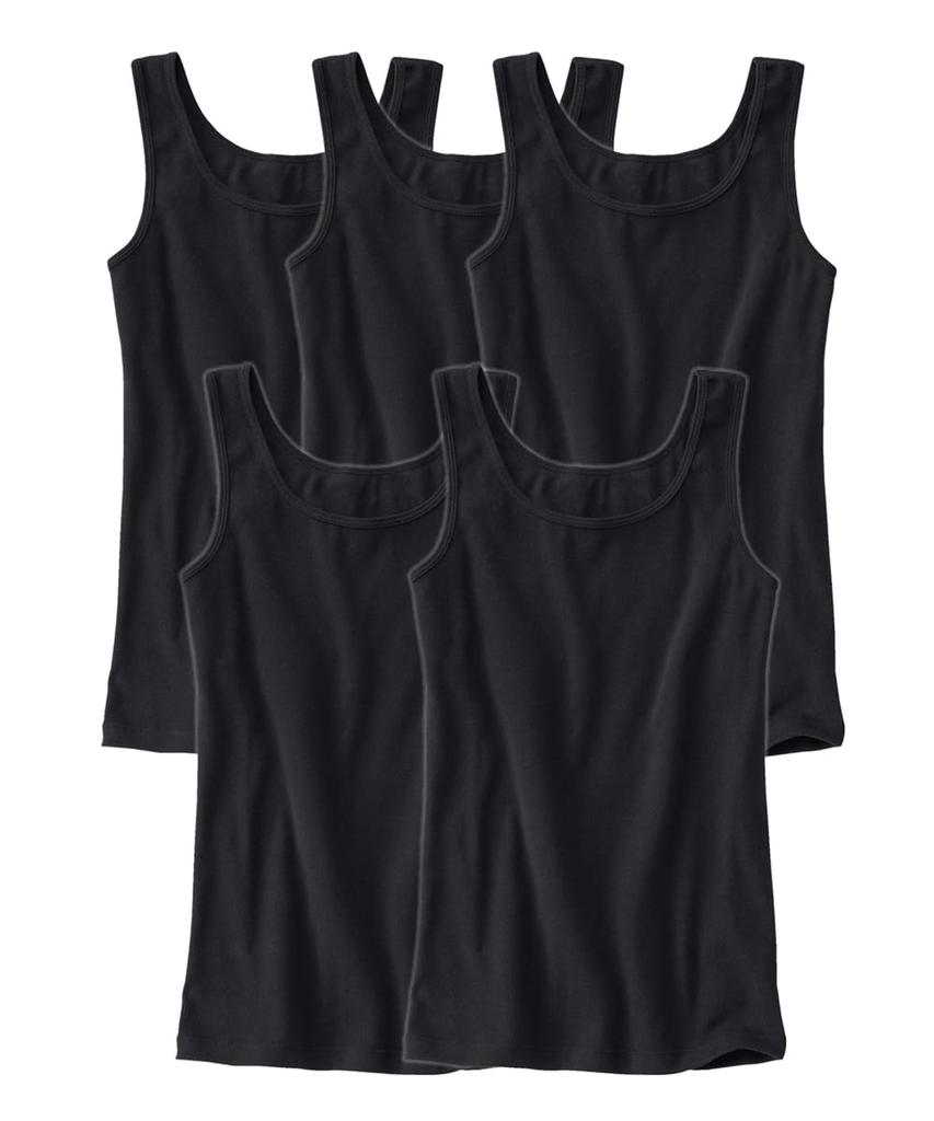 Nissen Cotton Tank Size 6L 100% Tops, 5-Pack, Black,