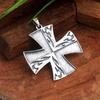 Solid Maltese Cross Charm Pendant 100% 925 Sterling Silver Designer Unisex Jewelry