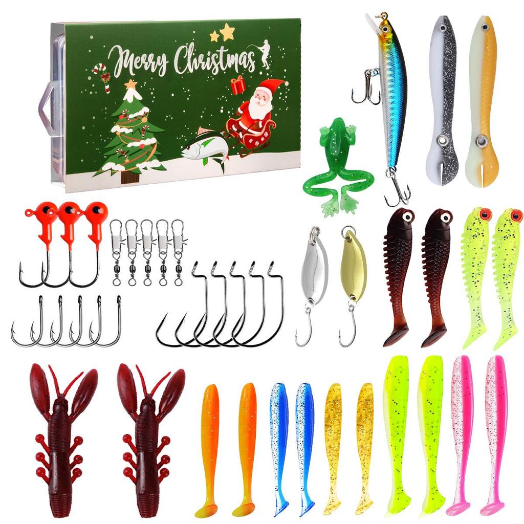 Creative Christmas Fishing Lure Set: Freshwater Trout, Bass & Salmon Hard Baits with Hooks