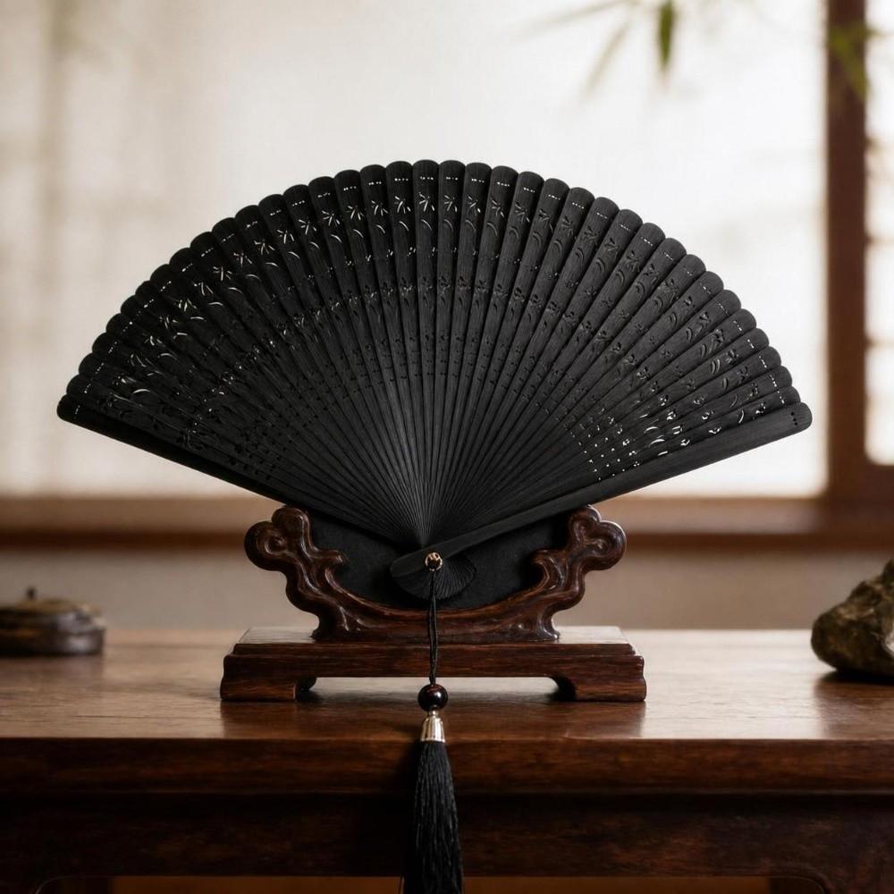 Portable Folding Bamboo Fan Handmade Retro Bamboo Fan Elegant Classical Folding Fan for Women