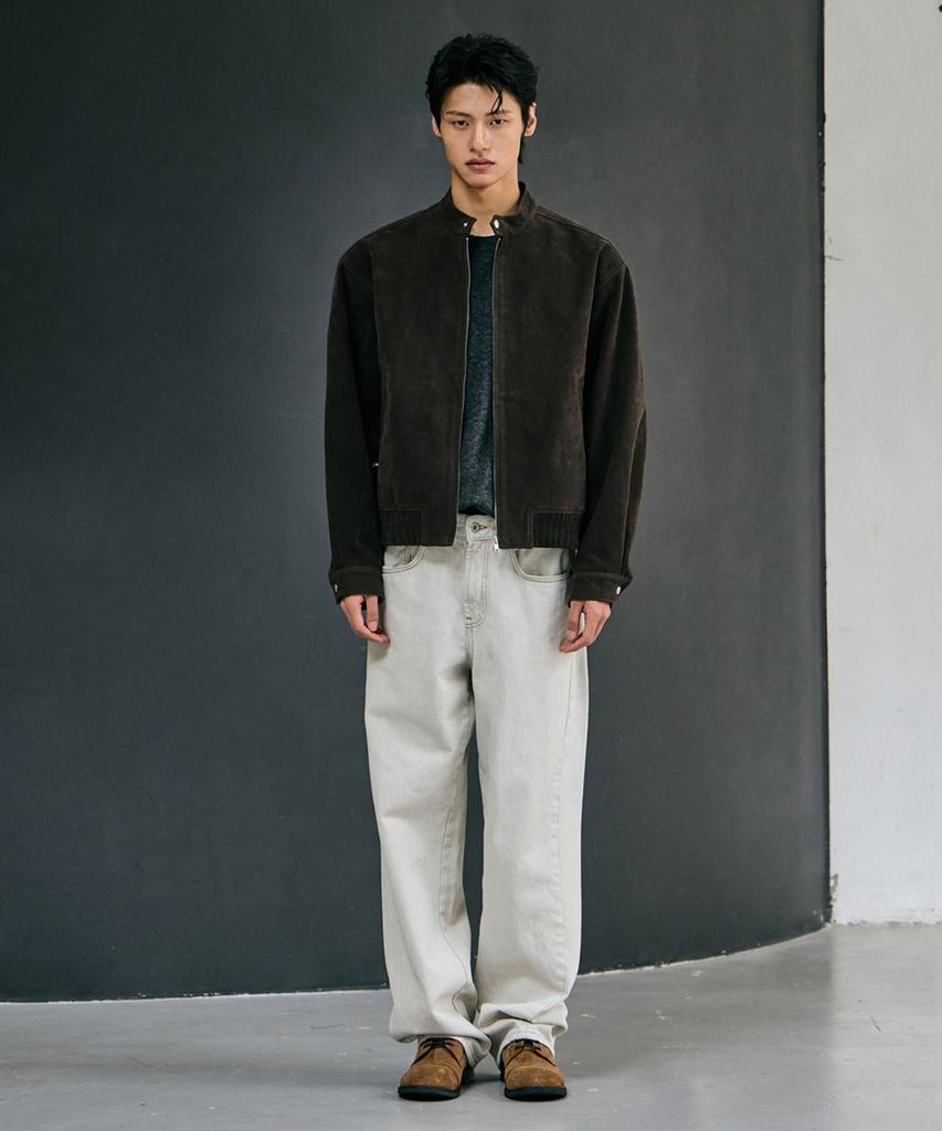 Mood Inside Paneled High Suede Biker Jacket_Brown