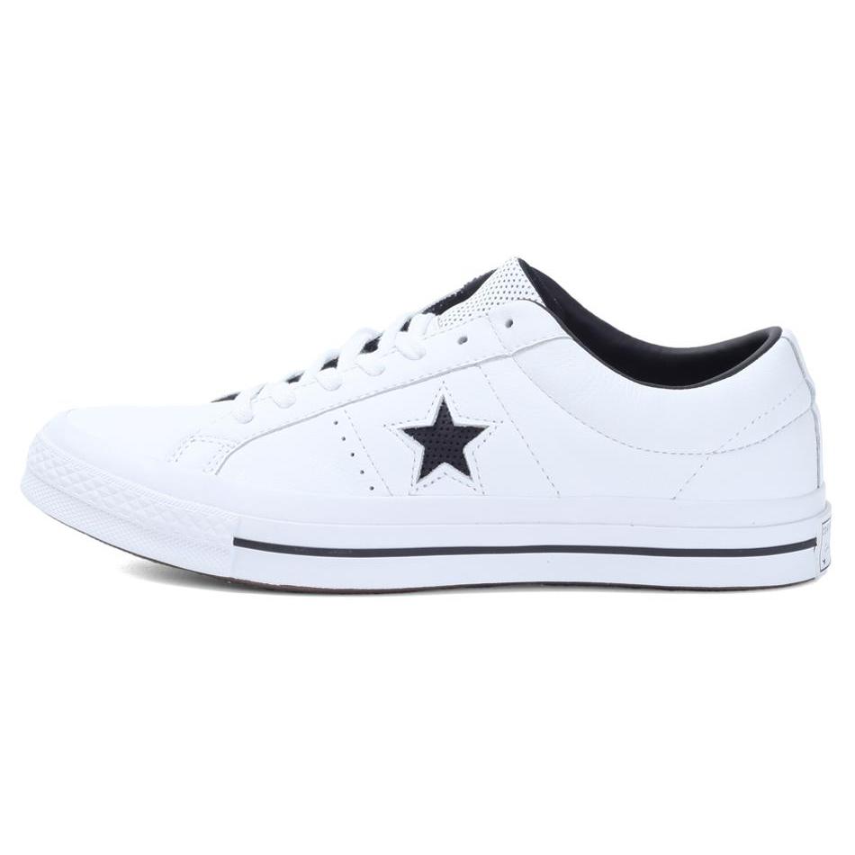 

Converse One Star Perforated Leather Low Top White Black 158464C 42
