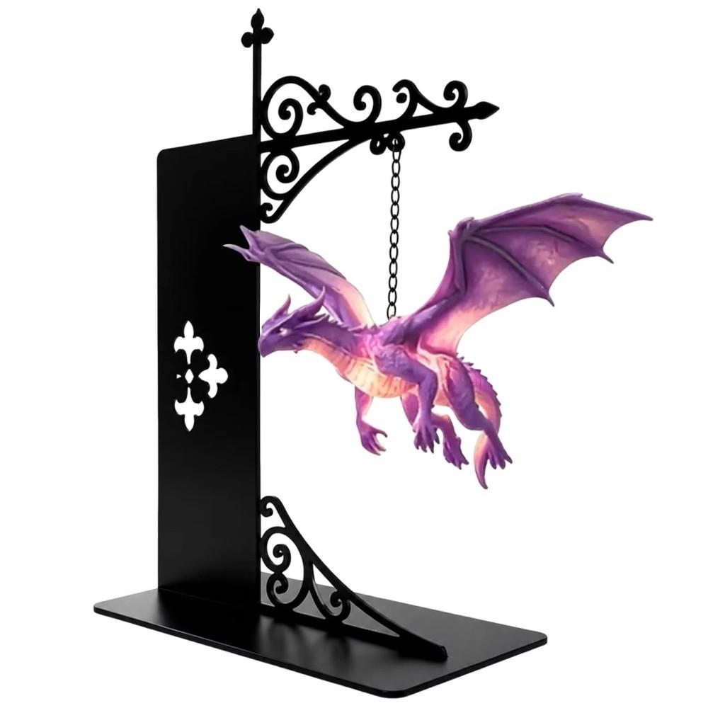 Metal Library Lantern Purple Flying Dragon Bookshelf Lights  for Home Room Decor