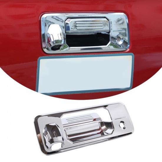 Silver Tailgate Handle Cover Set w/Camera Hole For Toyota Tundra 2014-21
