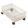 UnderBed Storage Basket LowClearance Metal Wire Rounded Corners White L Mobile