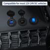 12V USB C Car Charger Socket 12V USB Outlet 48W PD Type C & QC 3.0 12 Volt Dual USB Charging Socket Port Voltmeter ON/Off Switch
