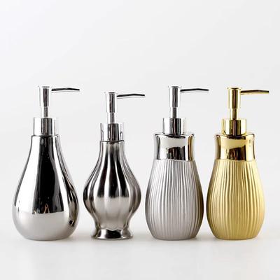 Silver Plated Ceramic Dispensing Bottle Shampoo Hand Sanitizer Shower Gel Replacement Bottle Soap Dispenser Dispenser