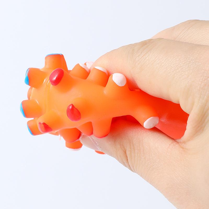 Vinyl sounding big thorn dumbbells 16.5cm Pipi Tao pet dog bone grinding teeth cleaning dog training toy