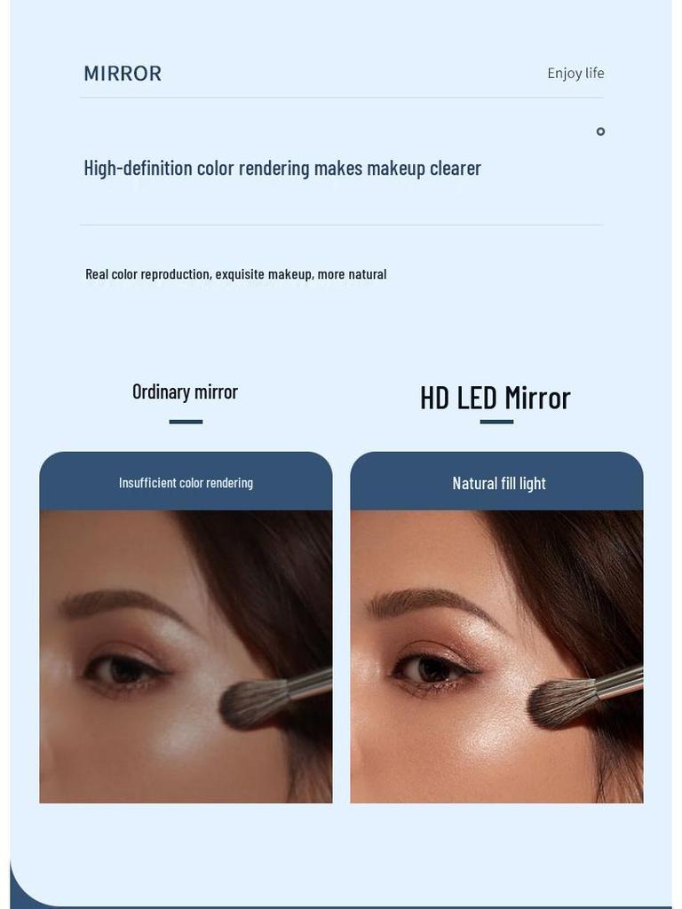 Lustro do makijażu Hollywood z żarówkami LED i trójkolorowym oświetleniem, Inteligentne lustro na biurko