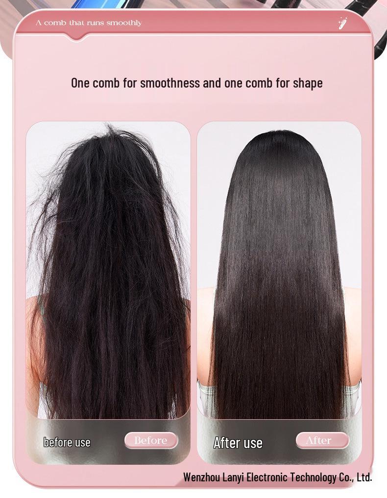 Multifunctional Hair Dryer and Straightening Comb – Dual-Use Hot Air Comb for Curling and Straightening Without Hair Damage.