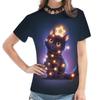 Damen Kawaii Katze Grafik T-Shirt Lässig Kurzarm Sommer Damen T-Shirts Streetwear Locker T-Shirt Damen 3D Druck Oberteile T-Shirts