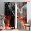 2pcs   Plane Printing Print Curtains Black Angel and Beauty Versatile 100% Polyester (without Rod) Art Deco Festive Perfect for