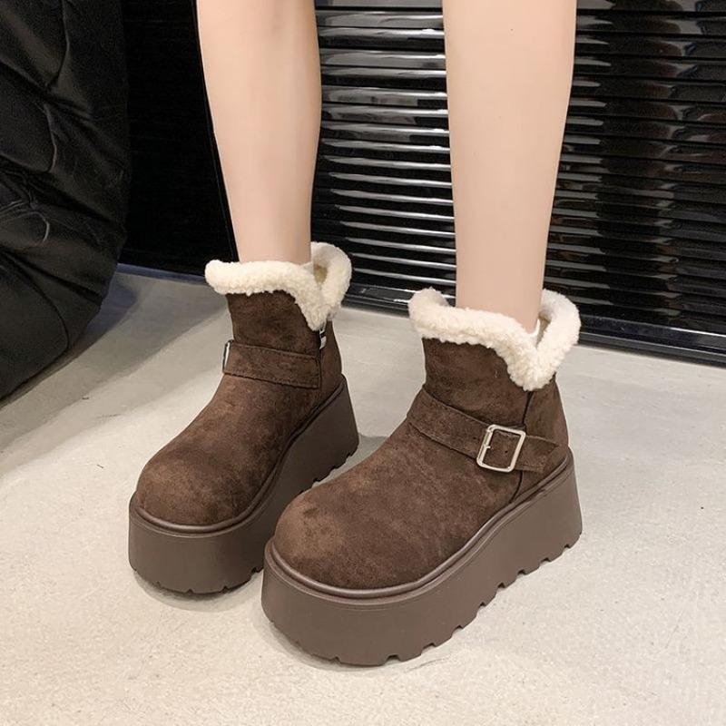 Warm and Heightening Snow Boots Women's New Platform Women's Shoes Winter Plush Cotton Boots Large Cotton Shoes