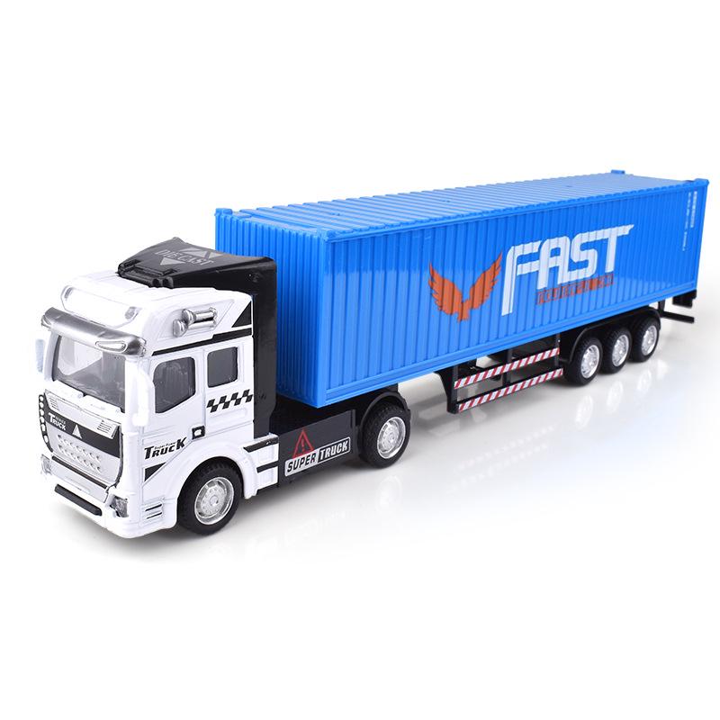 Alloy Pull-Back Big Truck Toy - Children's Container Truck Model & Trailer Transport Car