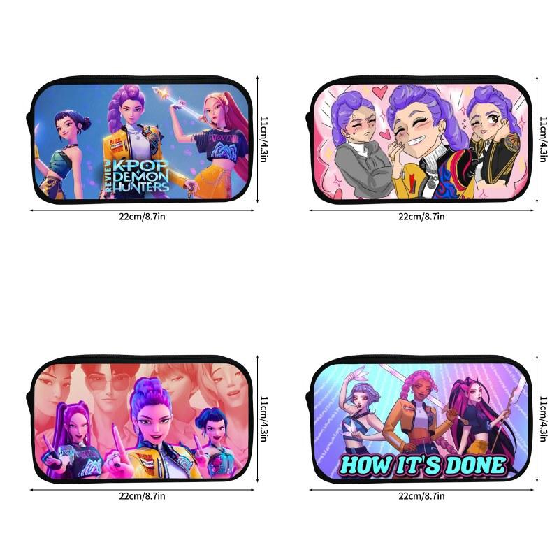 Dämonenjäger Federmäppchen Aufbewahrungstasche Cartoon Kpop D-Demon H Mädchen Federmäppchen Stifttaschen für Schüler Schreibtischzubehör