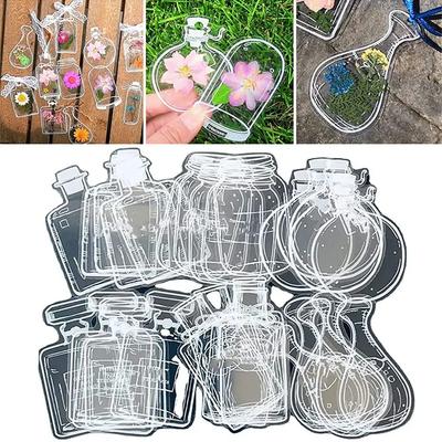 Wishing Bottle Pattern Pressed Flower Bookmark Flower Page Bookmark Herbarium Bookmarks Transparent Dried Flower Bookmarks